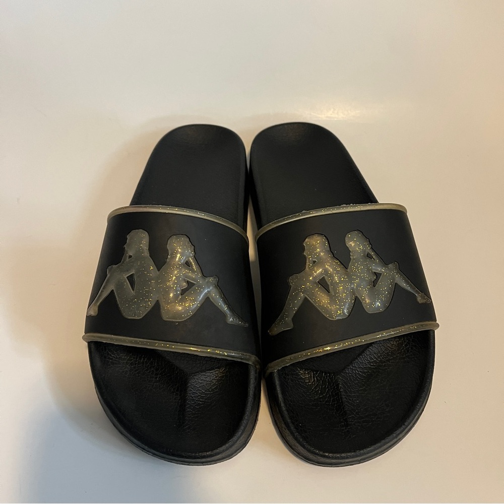 Kappa Black and Gold slides